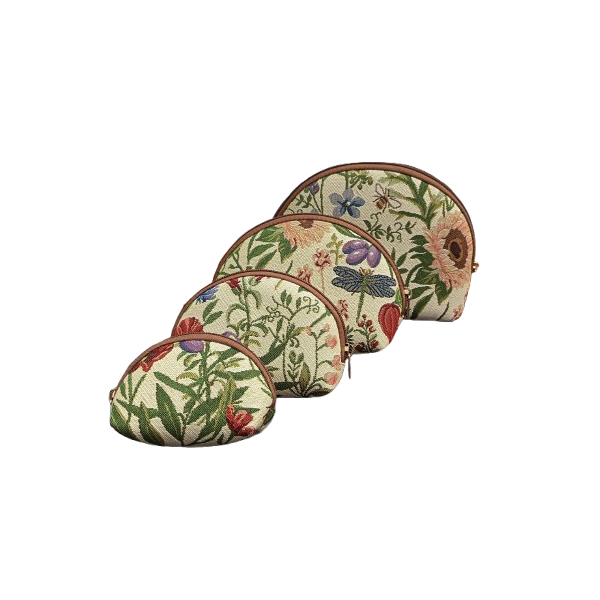 TR08-2(fleur du jardin-beige) trousse cosmetique set